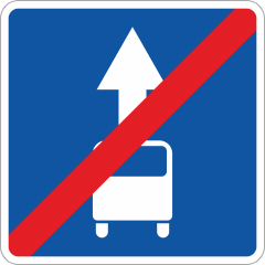 Дорожный знак «Конец полосы для маршрутных транспортных средств»