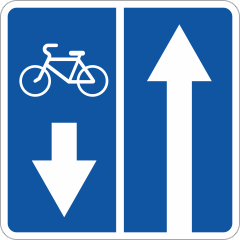 Дорожный знак «Дорога с полосой для велосипедов»