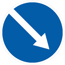 Дорожный знак «Объезд препятствия справа»