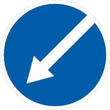 Дорожный знак «Объезд препятствия слева»