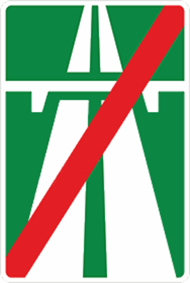 Дорожный знак «Конец автомагистрали»