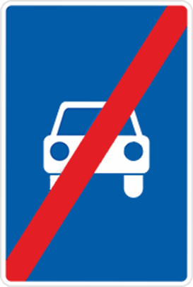 Дорожный знак «Конец дороги для автомобилей»