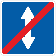 Дорожный знак «Конец реверсивного движения»