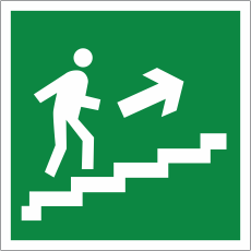 Указатель «Направление к эвакуационному выходу по лестнице вверх»