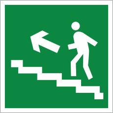 Знак «Направление к эвакуационному выходу по лестнице вверх»