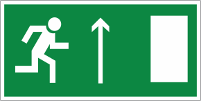 Знак «Направление к эвакуационному выходу прямо» левый