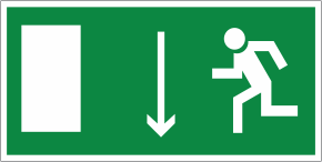 Знак «Дверь эвакуационного выхода (левосторонний)»