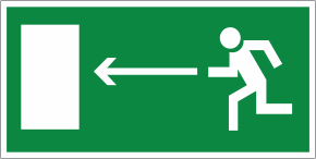Указатель «Направление к эвакуационному выходу налево»