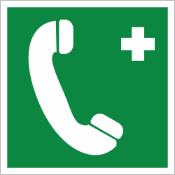 Знак «Телефон связи с медицинским пунктом»