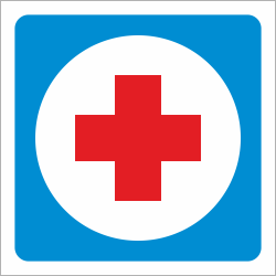 Знак «Медпункт с красным крестом»