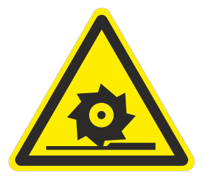 Знак «Осторожно. Режущие валы»