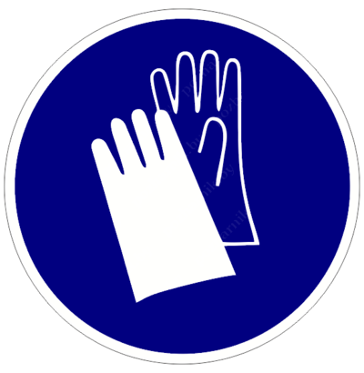 Знак «Работать в защитных перчатках»