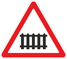 Знак «Железнодорожный переезд со шлагбаумом»