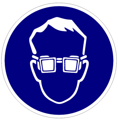 Знак «Работать в защитных очках»