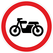 Знак «Движение мотоциклов запрещено»