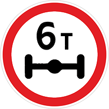 Знак «Ограничение массы, приходящейся на ось транспортного средства»