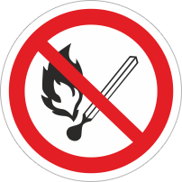 Знак «Запрещается пользоваться открытым огнем»