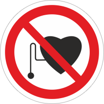 Знак «Запрещается работа людей со стимуляторами сердечной деятельности»