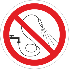Знак «Запрещается разбрызгивать воду»