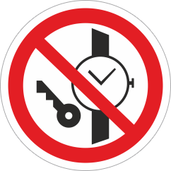 Знак «Запрещается иметь при себе металлические предметы»