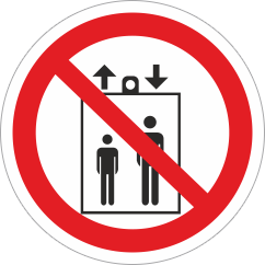Знак «Запрещается пользоваться лифтом»